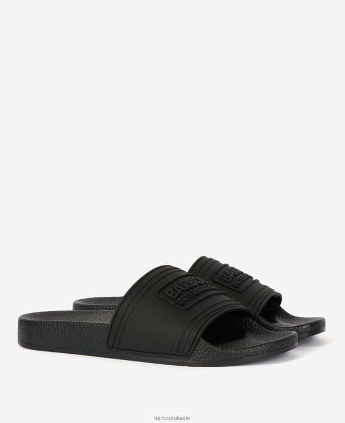 Logo Sliders Barbour Women R08LB62108 Footwear Classic Black